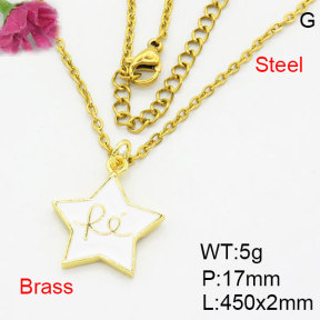 Fashion Brass Necklace  F3N300471aahn-G030