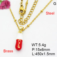 Fashion Brass Necklace  F3N300472aajl-G030