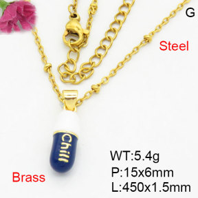 Fashion Brass Necklace  F3N300474aajl-G030