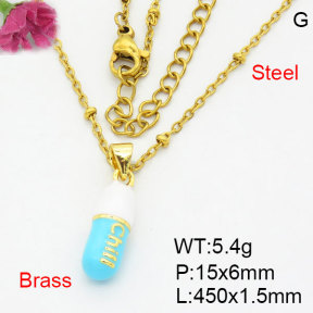 Fashion Brass Necklace  F3N300475aajl-G030