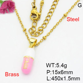 Fashion Brass Necklace  F3N300476aajl-G030