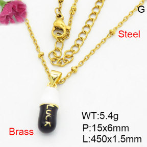 Fashion Brass Necklace  F3N300478aajl-G030