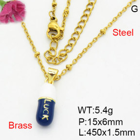 Fashion Brass Necklace  F3N300479aajl-G030