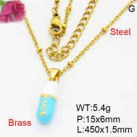 Fashion Brass Necklace  F3N300480aajl-G030