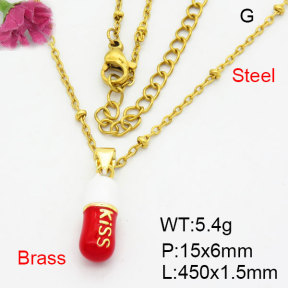 Fashion Brass Necklace  F3N300482aajl-G030