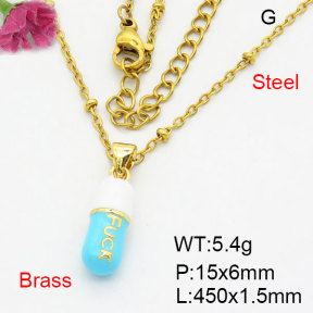 Fashion Brass Necklace  F3N300490aajl-G030