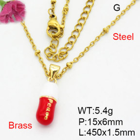 Fashion Brass Necklace  F3N300492aajl-G030