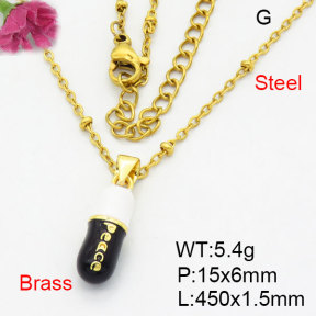 Fashion Brass Necklace  F3N300493aajl-G030