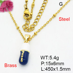 Fashion Brass Necklace  F3N300494aajl-G030