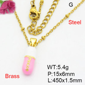 Fashion Brass Necklace  F3N300496aajl-G030