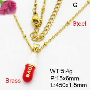Fashion Brass Necklace  F3N300497aajl-G030