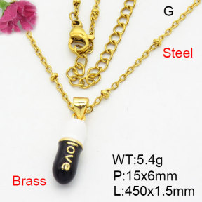 Fashion Brass Necklace  F3N300498aajl-G030