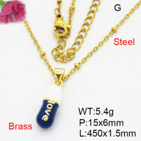 Fashion Brass Necklace  F3N300499aajl-G030