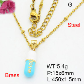 Fashion Brass Necklace  F3N300500aajl-G030