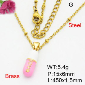 Fashion Brass Necklace  F3N300501aajl-G030