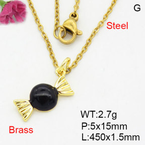 Fashion Brass Necklace  F3N300502aahn-G030
