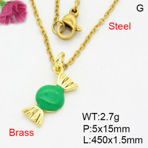 Fashion Brass Necklace  F3N300504aahn-G030