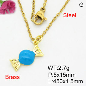 Fashion Brass Necklace  F3N300505aahn-G030