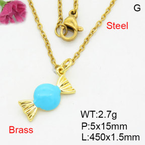 Fashion Brass Necklace  F3N300507aahn-G030