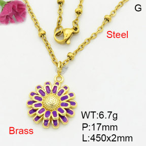 Fashion Brass Necklace  F3N300513avja-G030