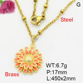 Fashion Brass Necklace  F3N300516avja-G030