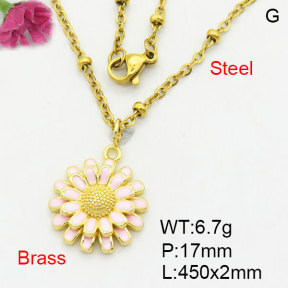 Fashion Brass Necklace  F3N300520avja-G030