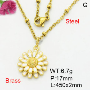 Fashion Brass Necklace  F3N300521avja-G030