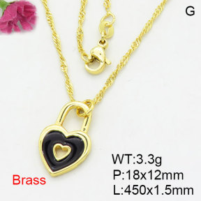 Fashion Brass Necklace  F3N300522aahn-G030