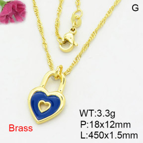 Fashion Brass Necklace  F3N300523aahn-G030