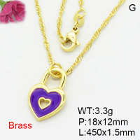 Fashion Brass Necklace  F3N300524aahn-G030