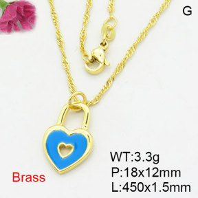 Fashion Brass Necklace  F3N300525aahn-G030