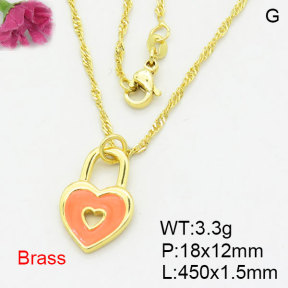 Fashion Brass Necklace  F3N300527aahn-G030