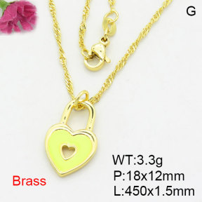 Fashion Brass Necklace  F3N300529aahn-G030