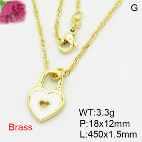 Fashion Brass Necklace  F3N300531aahn-G030