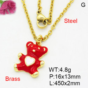 Fashion Brass Necklace  F3N300532avja-G030