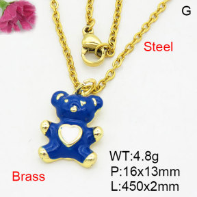 Fashion Brass Necklace  F3N300534avja-G030