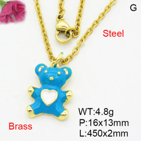 Fashion Brass Necklace  F3N300535avja-G030