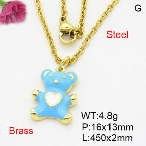 Fashion Brass Necklace  F3N300536avja-G030