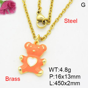 Fashion Brass Necklace  F3N300537avja-G030