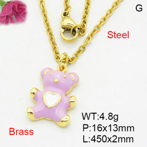 Fashion Brass Necklace  F3N300538avja-G030