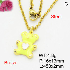 Fashion Brass Necklace  F3N300539avja-G030