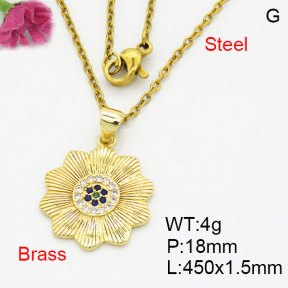 Fashion Brass Necklace  F3N404156aaij-G030