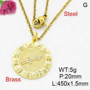Fashion Brass Necklace  F3N404159aaik-G030