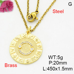Fashion Brass Necklace  F3N404161aaik-G030