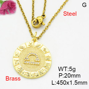 Fashion Brass Necklace  F3N404162aaik-G030