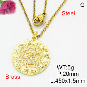 Fashion Brass Necklace  F3N404164aaik-G030