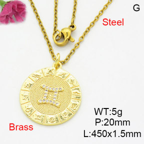Fashion Brass Necklace  F3N404165aaik-G030