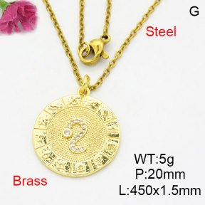 Fashion Brass Necklace  F3N404166aaik-G030