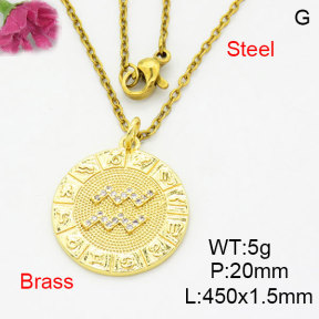 Fashion Brass Necklace  F3N404167aaik-G030