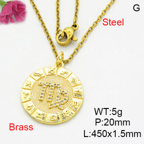Fashion Brass Necklace  F3N404168aaik-G030